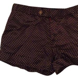 Brown with White Polka Dot Silk Shorts